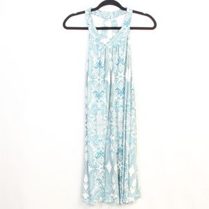 Lascana Blue Paisley Print Hi-Neck Racerback Above Knee Dress Size 10 EU 42NWT